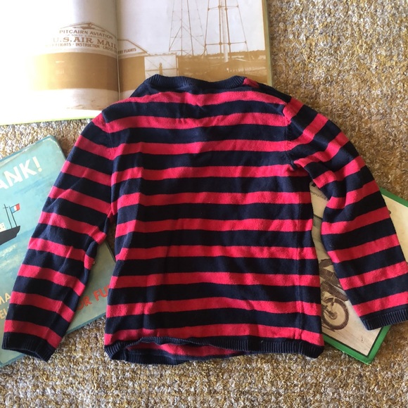H&M kids red and blue black striped sweater indie mod - Picture 3 of 3